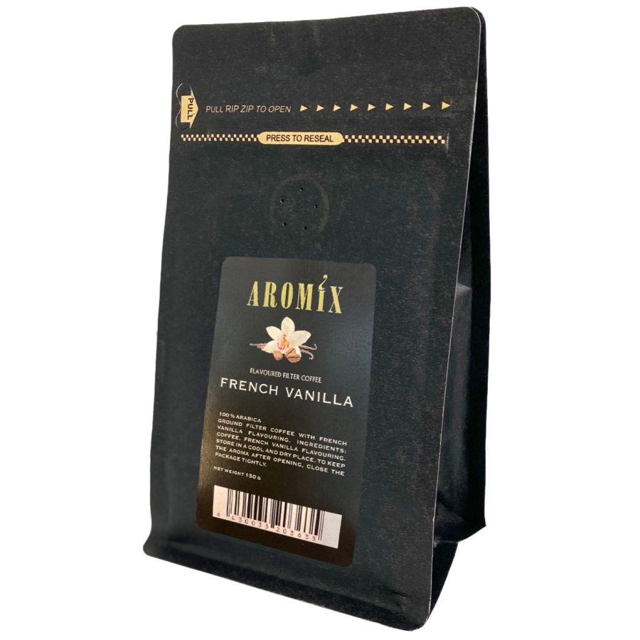 Aromix French Vanilla smagstilsat kaffe 150 g filtermalet