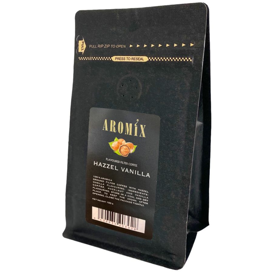 Aromix Hazzel Vanilla smagstilsat kaffe 150 g brygmalet