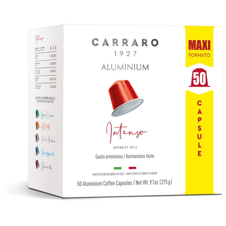 Carraro 1927 Intenso Nespresso Compatible Coffee Capsules 50 pcs