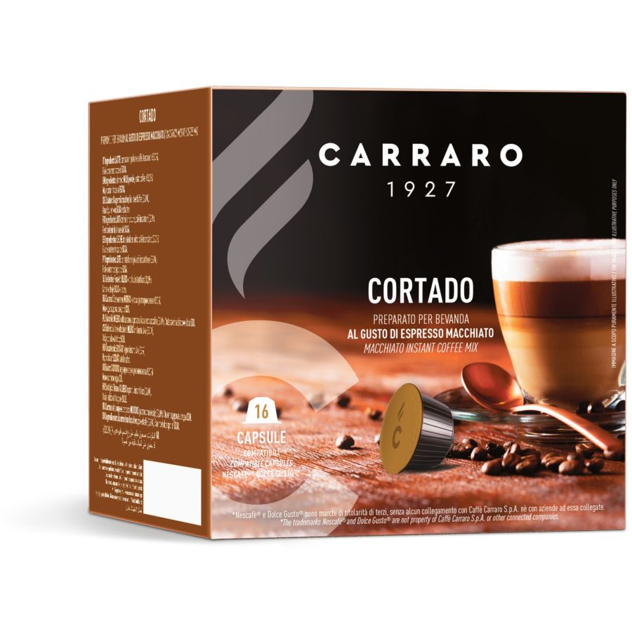 Carraro 1927 Cortado Dolce Gusto®-kompatible kaffekapsler, 16 stk