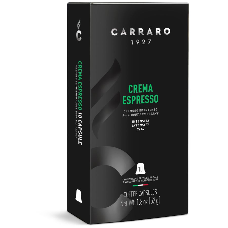 Carraro 1927 Crema Espresso Premium Nespresso-kompatible kaffekapsler 10 stk