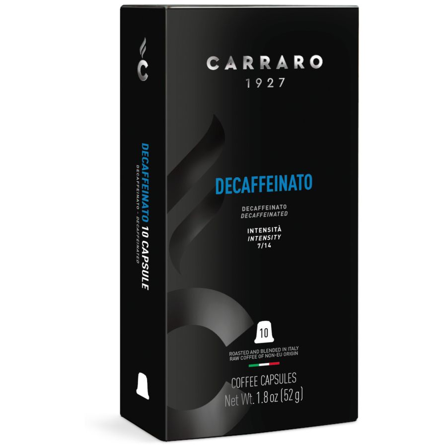 Carraro 1927 Decaffeinato Premium koffeinfri Nespresso-kompatible kaffekapsler 10 stk