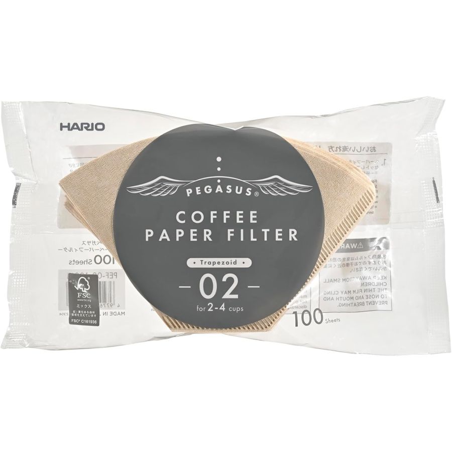 Hario Pegasus brune kaffefiltre størrelse 02, 100 stk.