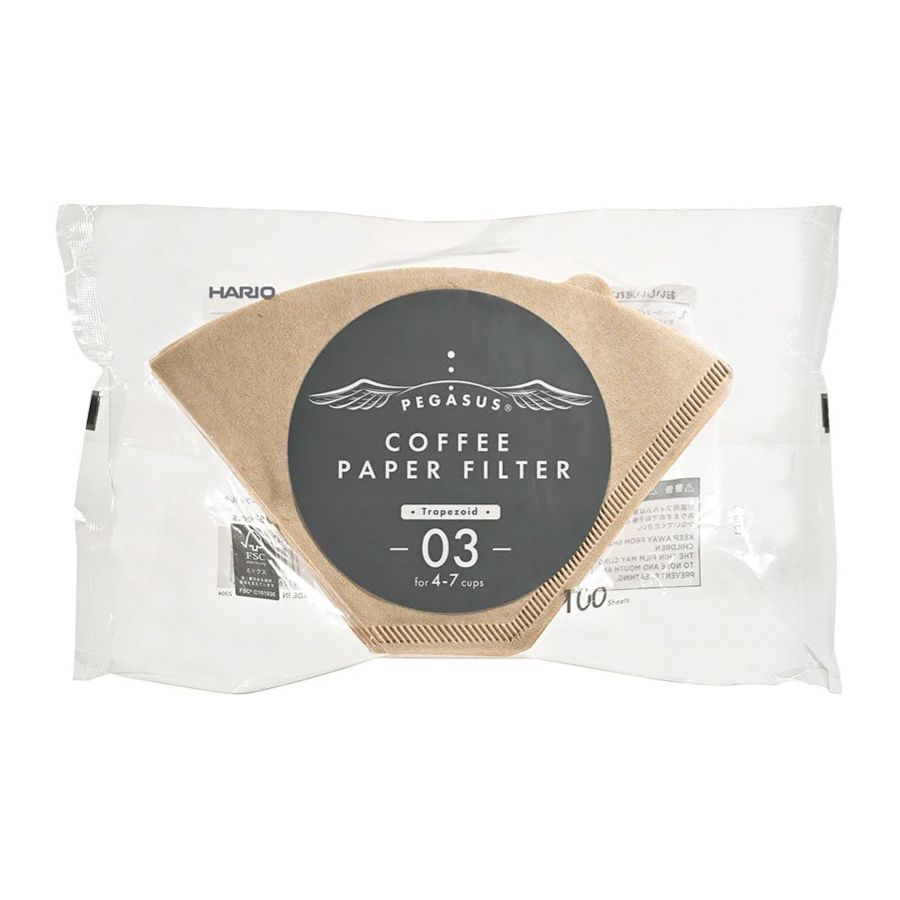 Hario Pegasus brune kaffefiltre størrelse 03, 100 stk.