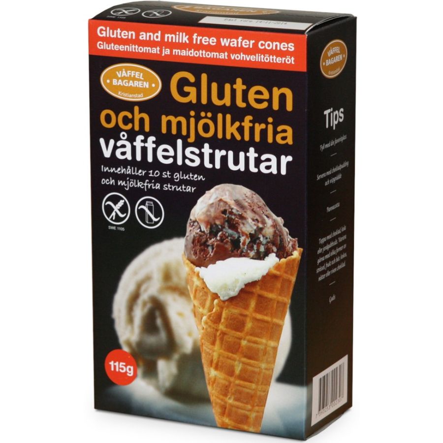 Våffelbagaren glutenfri vaffelkoner, 10 stk.