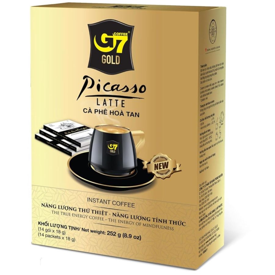 Trung Nguyen G7 Gold Picasso Latte -instantkaffe 14 x 18 g portionsposer