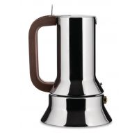 Alessi 9090 espressokande 6 kopper, brun håndtag