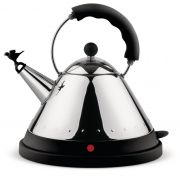 Alessi MG32 Electric Water Kettle 1,5 l, Steel/Black