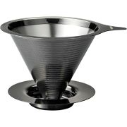 Hario Double Mesh Metal Dripper V60-02, Metal Black